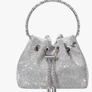 Women's Rhinestone Bucket Bag Sparkly Sequin Evening Handbag Purse
